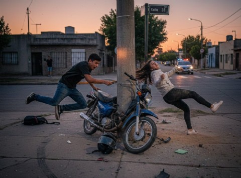 Grave accidente en Tolosa: dos jóvenes resultaron heridos tras chocar contra un poste de alumbrado