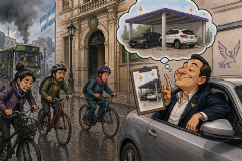 Viven en un mundo paralelo: los municipales cambian micro por bicicleta, pero la postura de LLA es agrandar cocheras