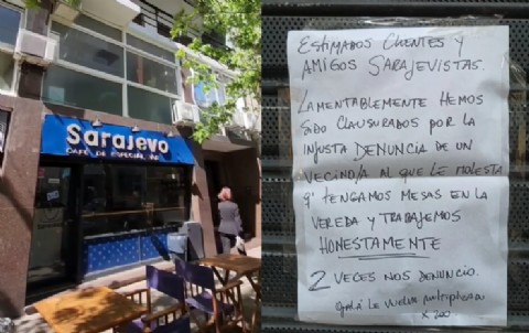 Lo que faltaba:  clausuran un café por tener cuatro mesas en la vereda
