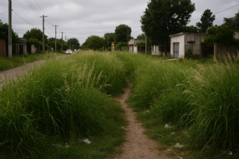 VIDEO | Vecinos reclaman corte de pasto y desmalezamiento en un importante sector de Villa Elvira