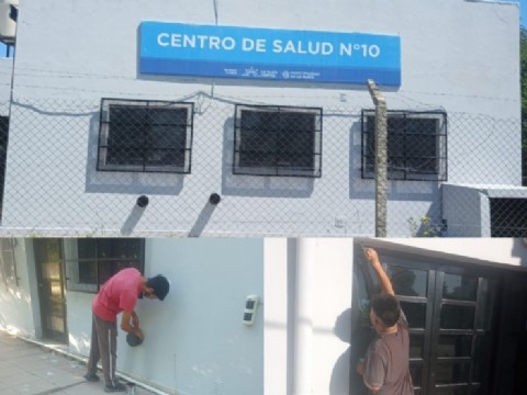 Militantes de Argentina Humana pintaron un Jardín y repararon una garita en Abasto