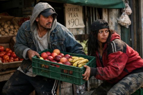 Cerca de Plaza España: presos por intentar robar un melón, siete duraznos y cuatro bananas de una verdulería