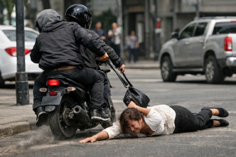 Motochorros arrastraron a una abogada en una salidera bancaria en Barrio Norte: un detenido y un prófugo