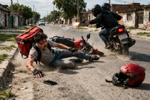 Barrio San Carlos: motochorros lesionaron a un joven repartidor para robarle la moto