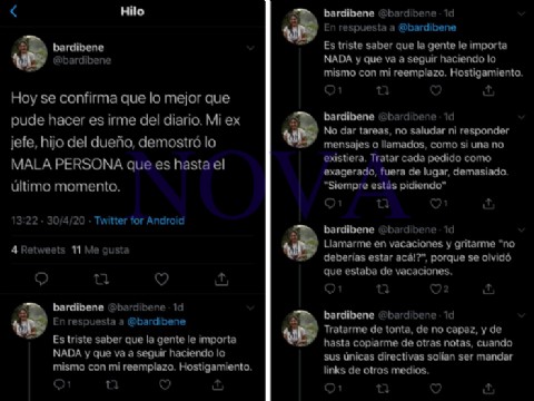 Periodista renuncia al diario El Dia y denuncia acoso laboral del hijo del dueño