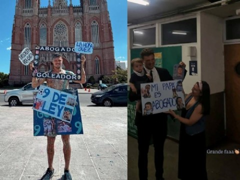 El abogado goleador festejó en Plaza Moreno