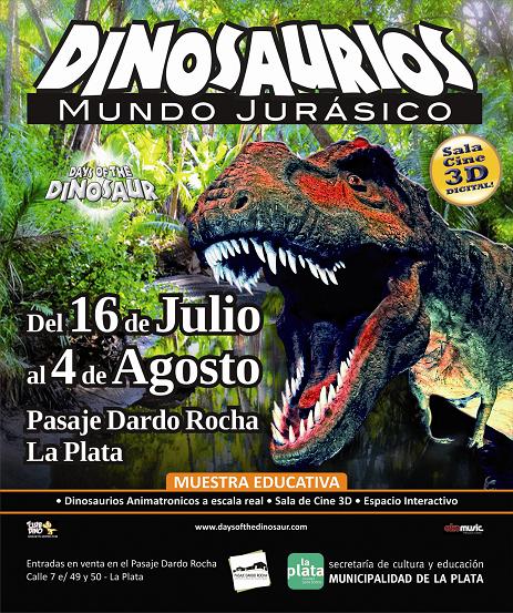 Dinosaurios Mundo Jurásico” en el Pasaje Dardo Rocha