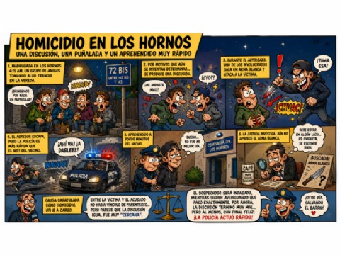 Los Hornos: 2 amigos festejaban el Día del Trabajador, se emborracharon y uno mató de un puntazo a otro
