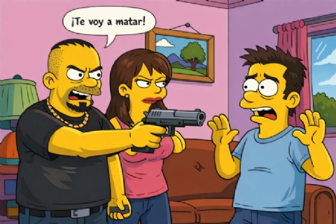 VIDEO | ¡Ay, caramba! Detuvieron a "El Simpson" por amenazar de muerte al hermano de su pareja