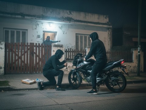 VIDEO | Villa Montoro: robaron una moto a un vecino y cayeron en un allanamiento