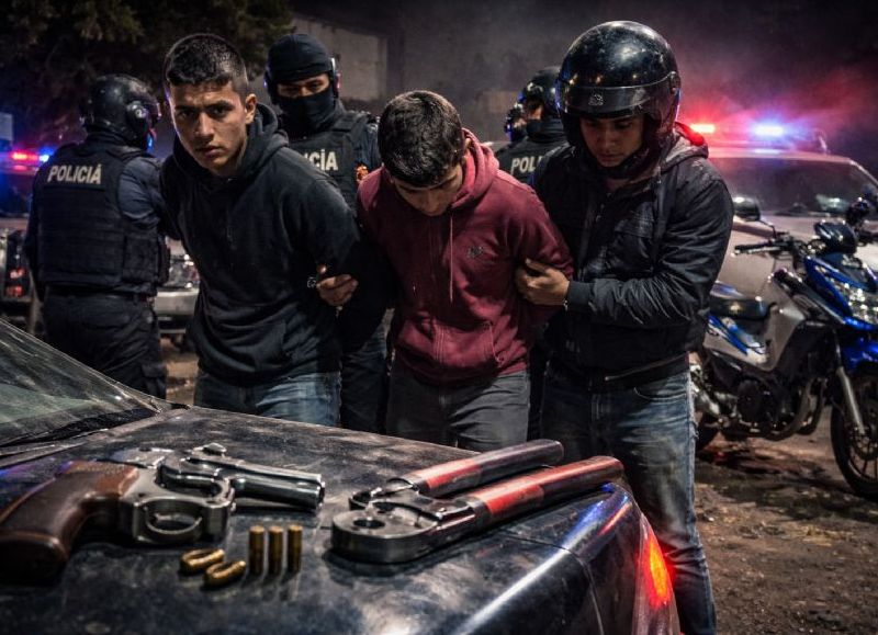 Villa Elvira: tres detenidos, dos de ellos menores, tras una persecución con armas y motos robadas