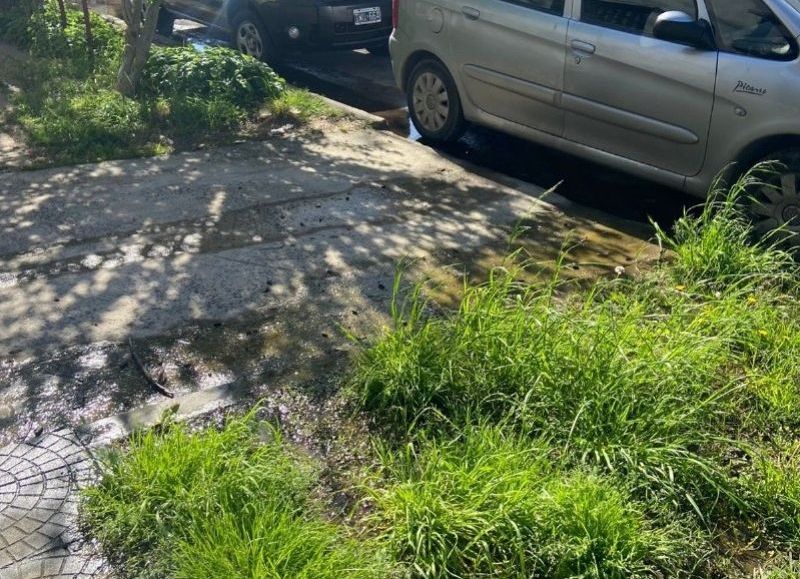 Denuncian 3 pérdidas de agua en 100 metros en el casco de Villa Elvira