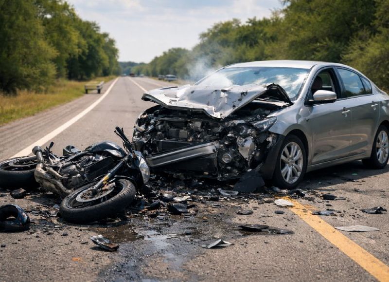 Murió un motociclista en la Ruta 2 tras un violento choque con un auto a la altura de Samborombón