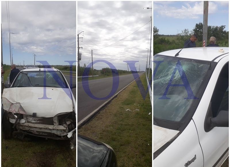 Berisso: chocó con una columna y de milagro no cayó al canal lindero de la 66