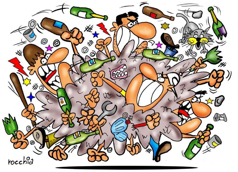 Pelea vecinal a piñas y cuchillazos, intervención policial, ocho aprehendidos y tres personas con lesiones graves