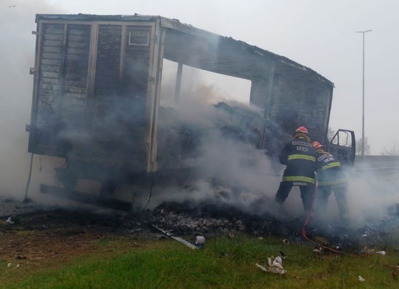 VIDEO | Tensión y caos: se incendió un camión en la Autopista Buenos Aires-La Plata