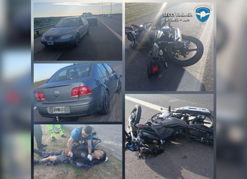 Un motociclista resultó herido tras ser embestido por un automovilista borracho en Autopista Buenos Aires - La Plata