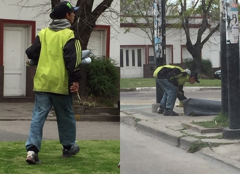 Tres personas quedaron detenidas por robar carteles de Garro en un vehículo de la Municipalidad