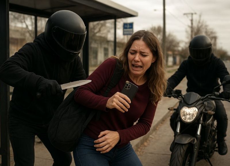 Motochorros armados atacaron a una mujer en una parada de colectivos