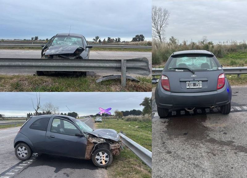 Un agente penitenciario resultó herido tras chocar contra un guardarraíl en Etcheverry: buscan a un camionero