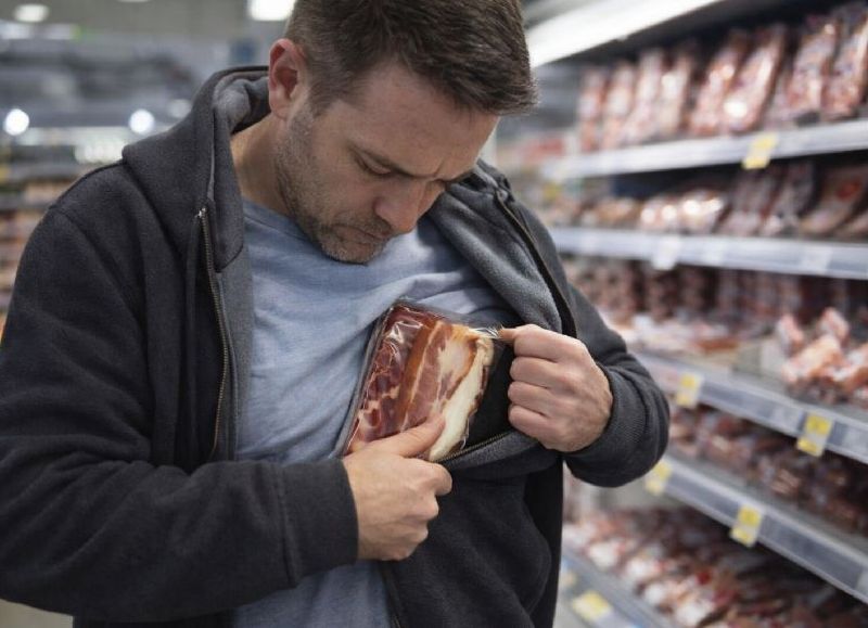 ¡Le arruinaron la picada!: cayó preso por intentar llevarse sin pagar un trozo de panceta ahumada