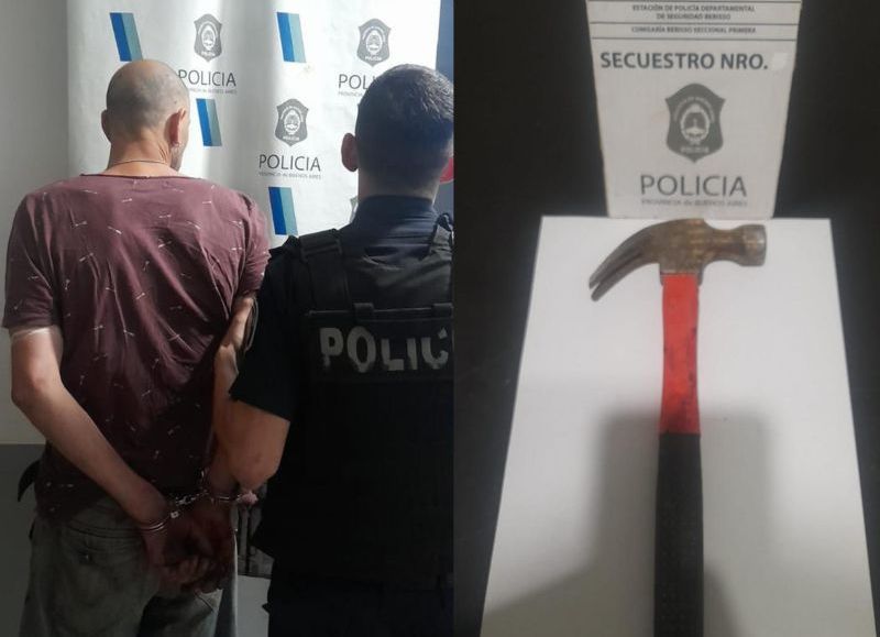 Un hombre amenazó a una mujer con un cuchillo y un martillo