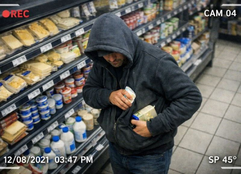 VIDEO | Goloso y glotón: se hizo pasar por cliente y robó quesos y mantecas en un supermercado