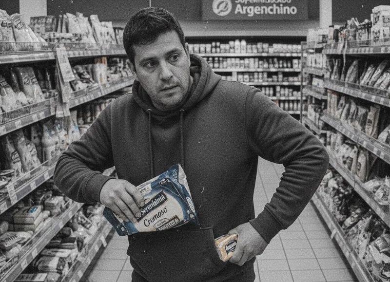 VIDEO | Se hizo pasar por cliente y robó quesos y mantecas en un supermercado de Barrio Aeropuerto