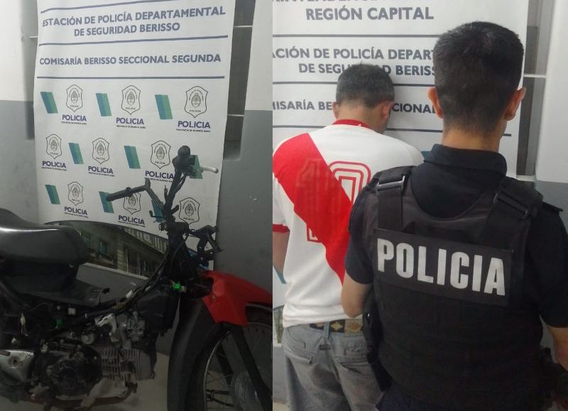 La policía detuvo a un hombre que se llevaba a pie una moto robada