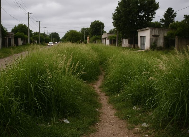 VIDEO | Vecinos reclaman corte de pasto y desmalezamiento en un importante sector de Villa Elvira