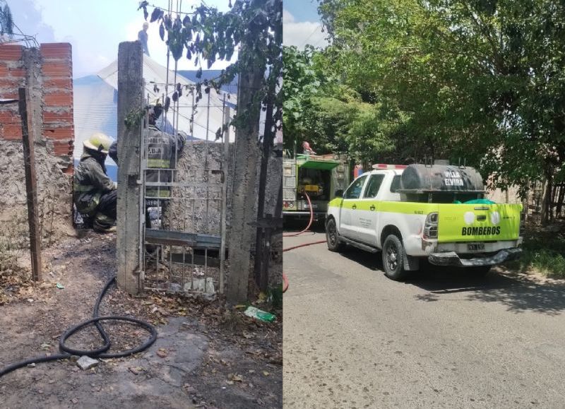 Incendio en una vivienda del barrio Aeropuerto: una mujer fue asistida por el SAME