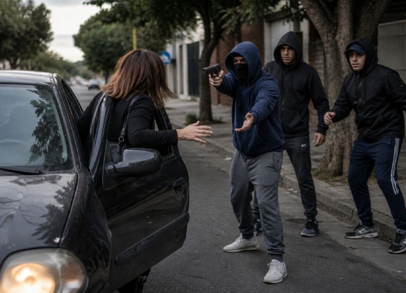 VIDEO | Una mujer subía a su auto y fue sorprendida por tres asaltantes en Barrio San Carlos: dos detenidos y un prófugo