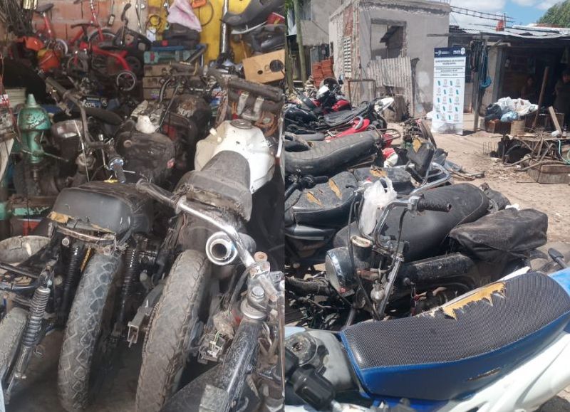 VIDEO | Clausuraron un taller de motos en Romero y secuestraron 25 vehículos y autopartes sospechosas