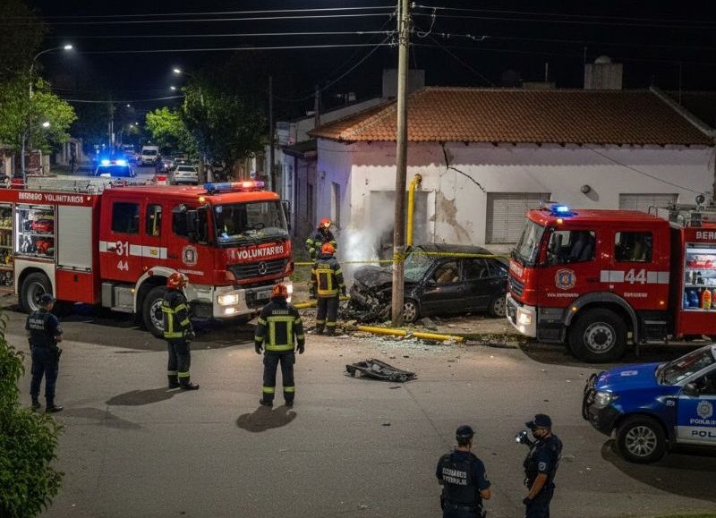 Un accidente de tránsito provocó la rotura de un caño de gas en Berisso