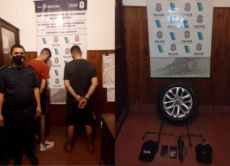 Atrapan a dos "roba ruedas" cuando pretendían escapar en City Bell