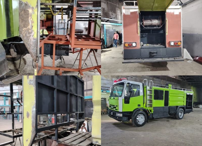 En una cárcel de Olmos repararon una autobomba del cuartel de bomberos de Los Hornos