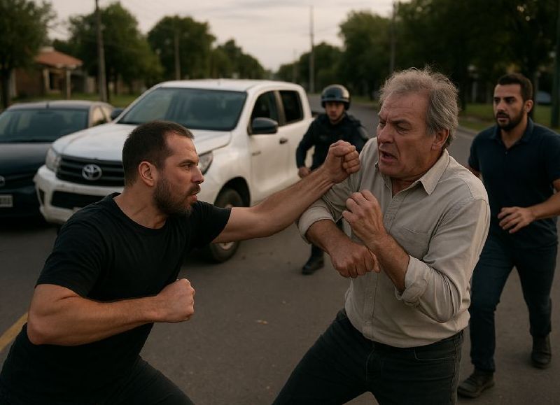 City Bell: choque de camionetas, persecución, golpes y demorados en un domingo de furia