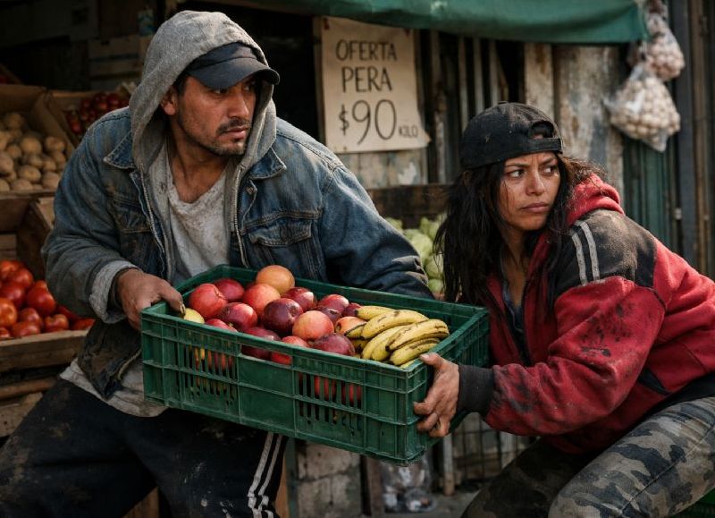 Cerca de Plaza España: presos por intentar robar un melón, siete duraznos y cuatro bananas de una verdulería