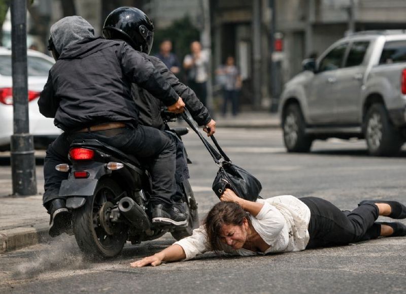 Motochorros arrastraron a una abogada en una salidera bancaria en Barrio Norte: un detenido y un prófugo