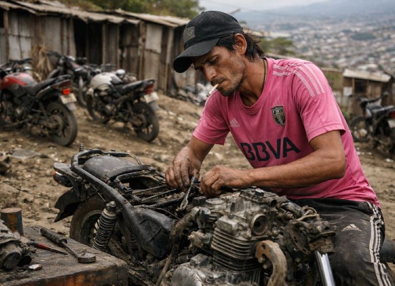 VIDEO | Descubren escondite de motos robadas en un monte y aprehenden a un joven armado junto a dos menores