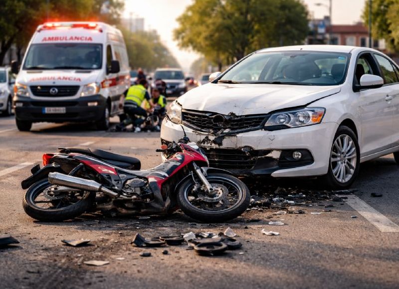 VIDEO | Colisión en La Loma: una joven resultó herida tras un choque entre un auto y moto