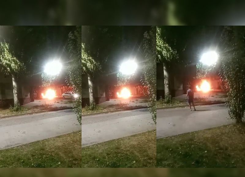 VIDEO | Misterio y peligro por auto incendiado a metros del Bingo