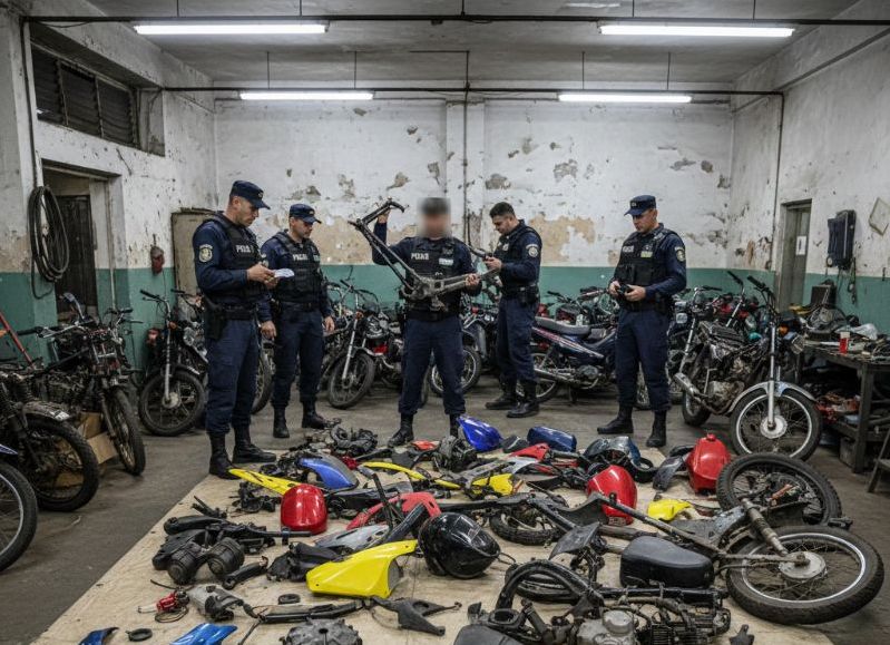 VIDEO | Golpe a banda que robaba motos tras allanamientos en Los Hornos: cuatro detenidos