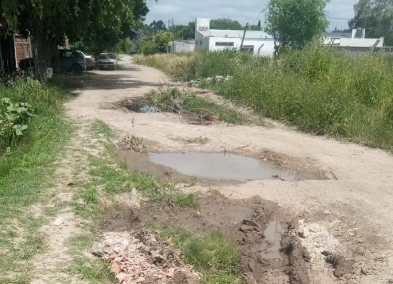 Vecinos se manifestaron por el nefasto estado de una calle