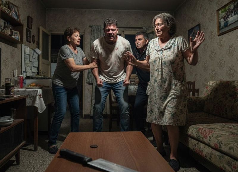 Gonnet: amenazó armado con un cuchillo a la madre en una discusión familiar