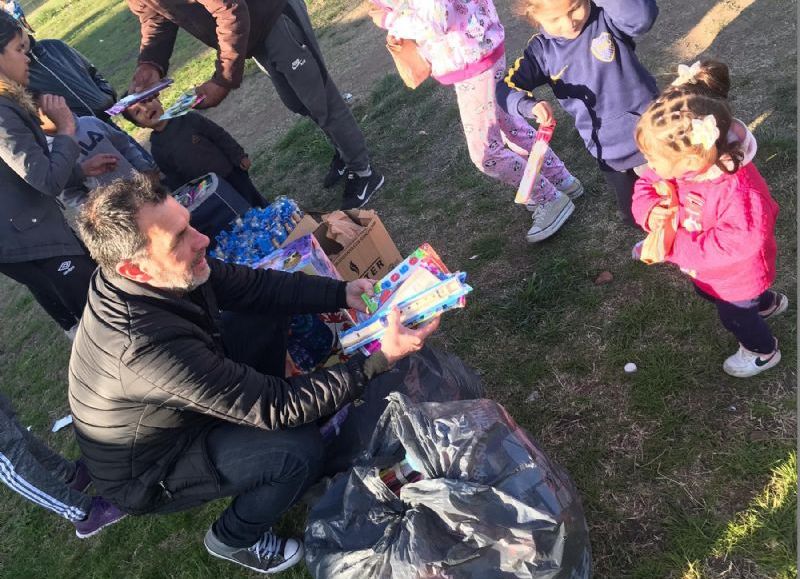Fabián Lugli estuvo en San Carlos festejando el Día del Niño