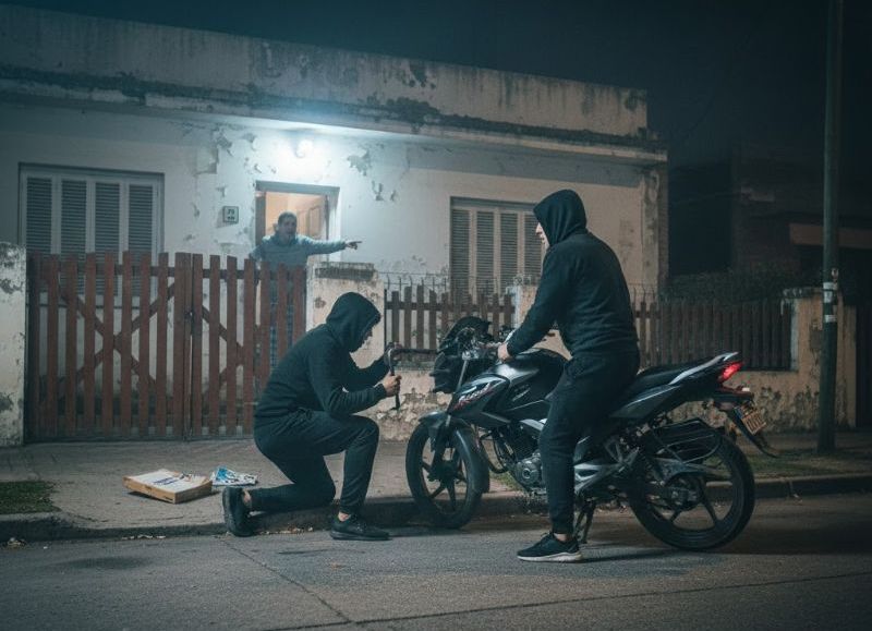 VIDEO | Villa Montoro: robaron una moto a un vecino y cayeron en un allanamiento